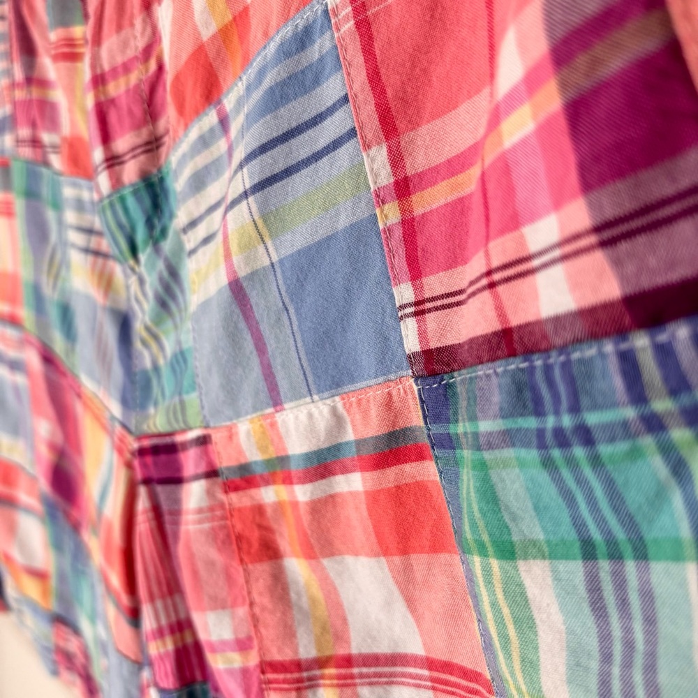 Talbots Madras Colorful Patchwork Women's Cotton Skirt Size 4 Petite - Picture 3 of 12